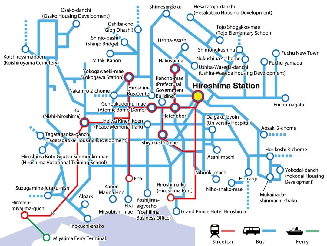 Mapa ng hiroshima sasakyan