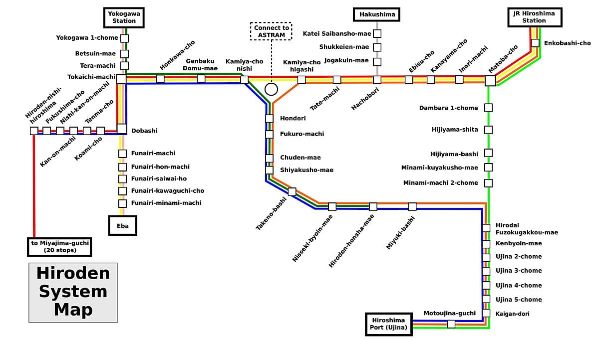 Mapa ng hiroshima tren