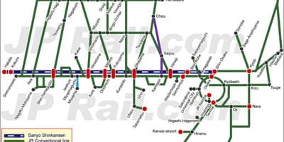 Sanyo shinkansen mapa